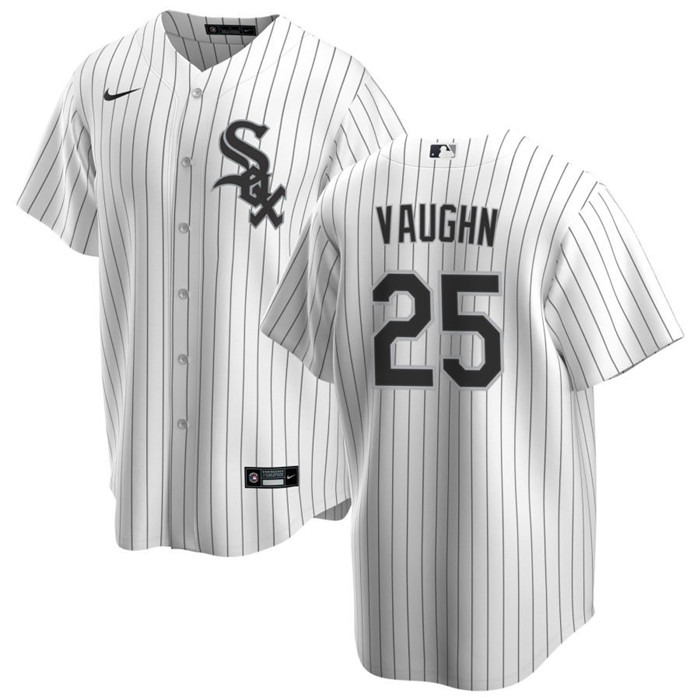 Men's Chicago White Sox #25 Andrew Vaughn White Cool Base Stitched Jersey